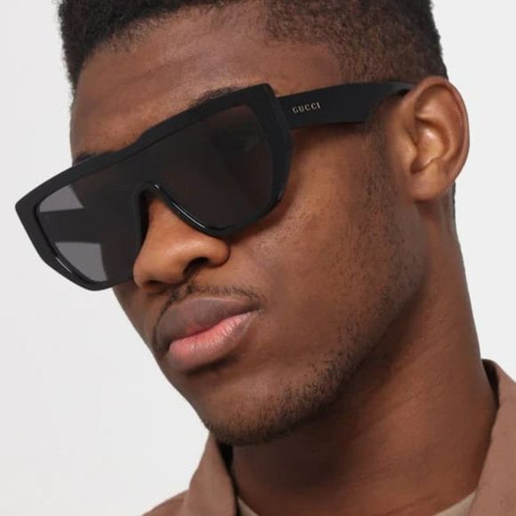 Gucci LOGO GG0997S 002 BRAND NEW Sunglasses Black Gray Shield Unisex - Picture 6 of 12